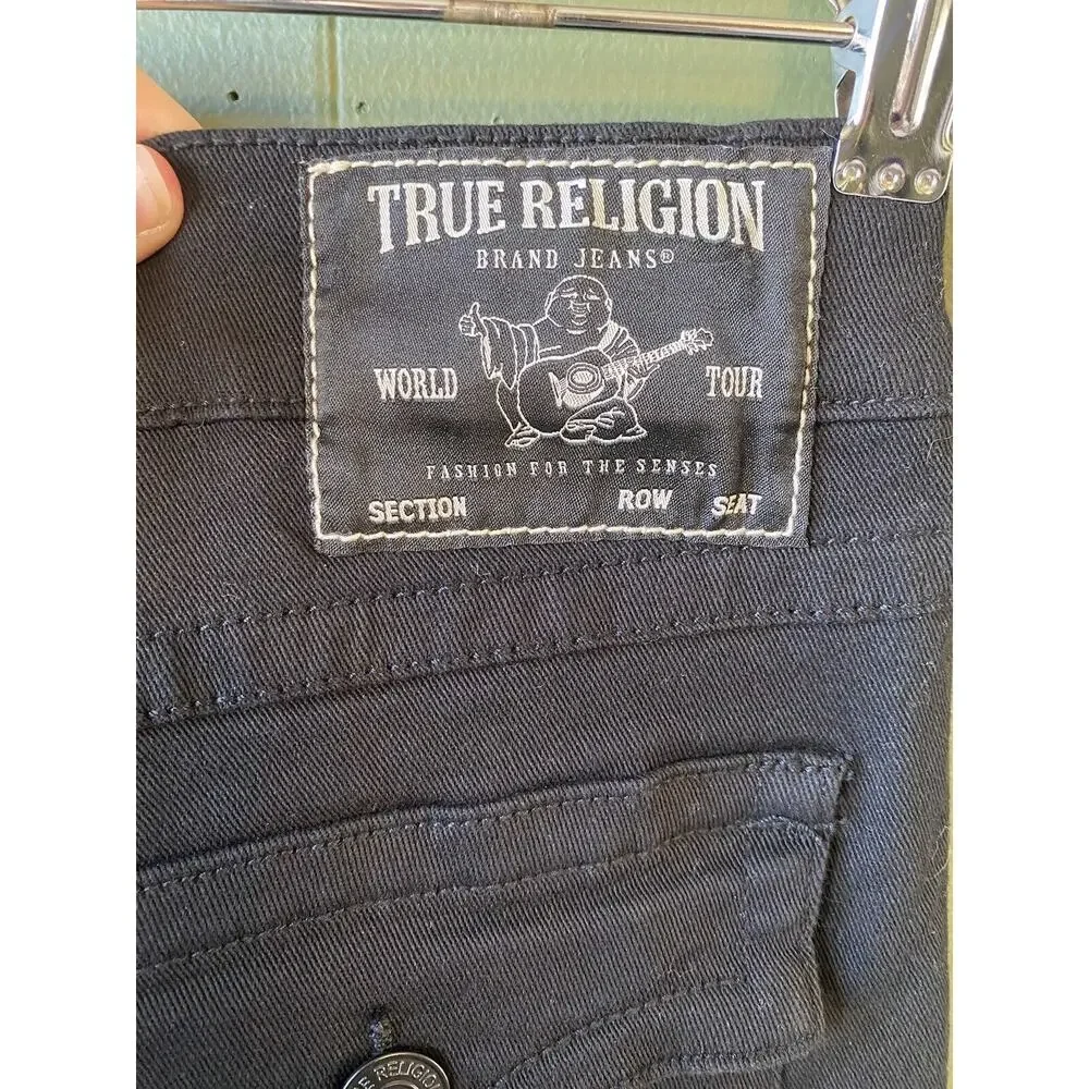 True Religion Jeans Mens 36x32 Rocco Skinny Black Stretch Casual Denim Pants